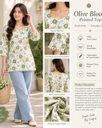 Olive Bloom Floral Lace-Up Top Thumbnail 2