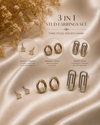 3-in-1 Studs Earring Set Thumbnail 1