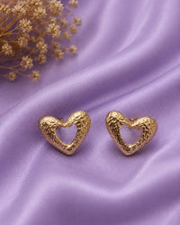 Textured Heart Cutout Studs Thumbnail 1