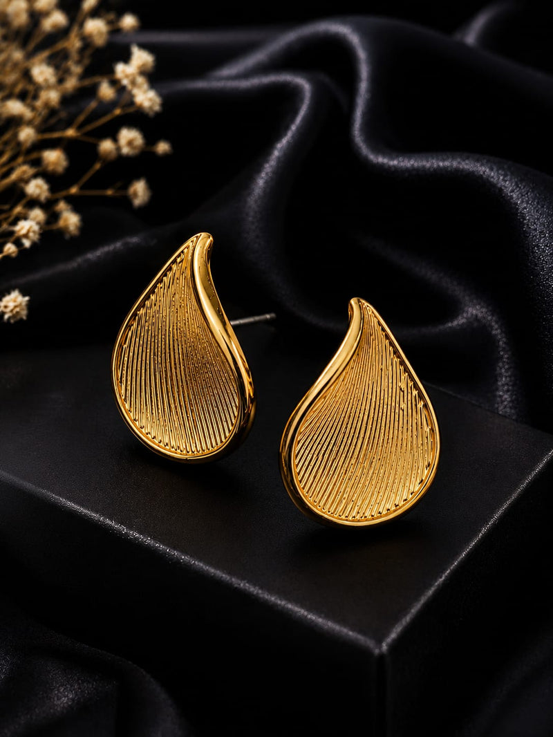 Textured Leaf Studs