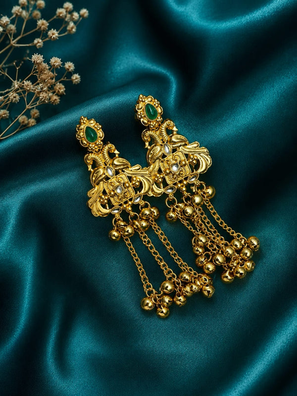 "Golden Peacock Ghungroo /  Kashmiri Jhumka"