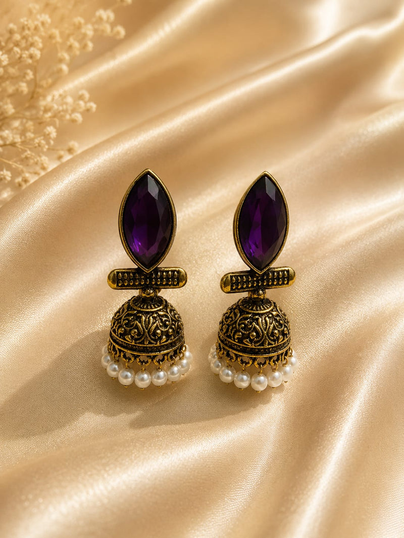 Blue Stone Antique Jhumka