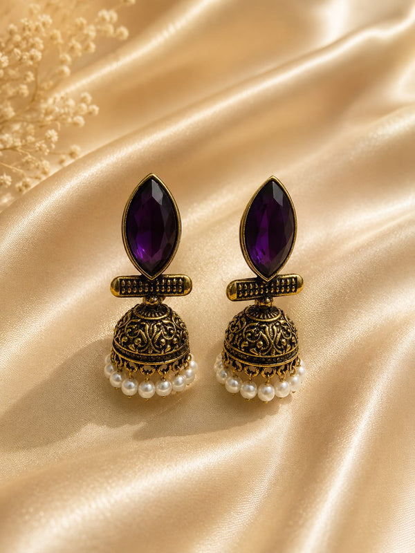 Blue Stone Antique Jhumka