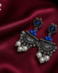 Blue Floral Chandbali Thumbnail 1