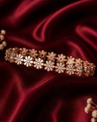 Rose Gold Flower Bangle Braclete Thumbnail 1
