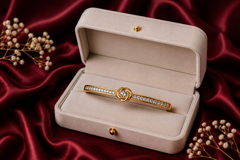 "Shadow Rose Diamond Crystal luxe Cuff  Bangle Braclete"
