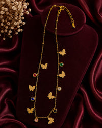 "Multicolor Butterfly  Charm Necklace" Thumbnail 1