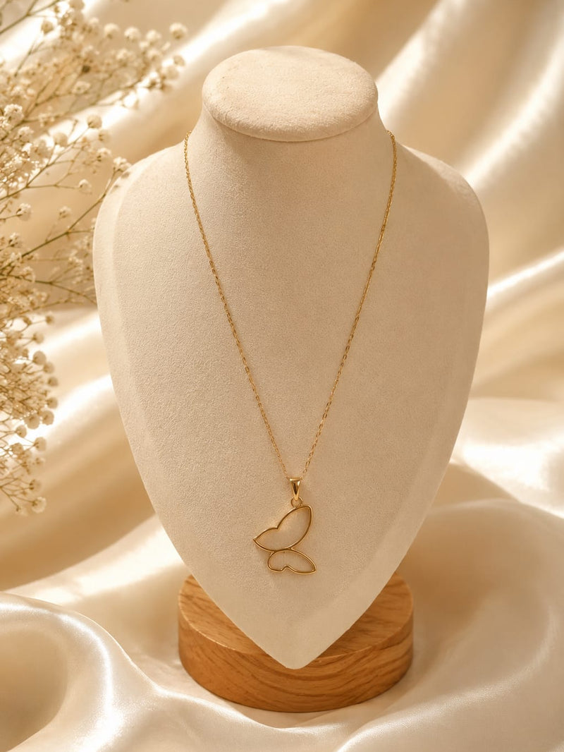 Butterfly Enamel Pendant Chain Necklace