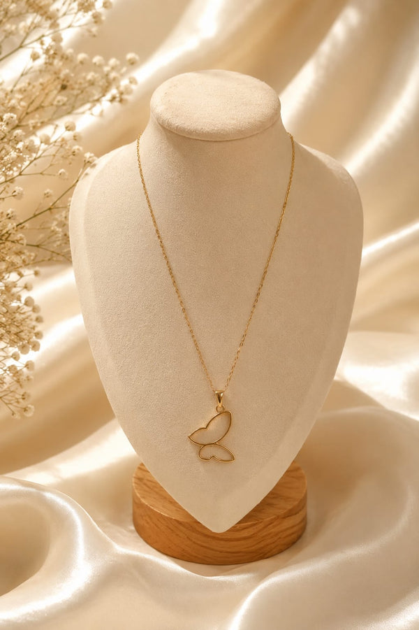 Butterfly Enamel Pendant Chain Necklace