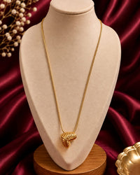 Textured Heart Pendant Necklace Thumbnail 1