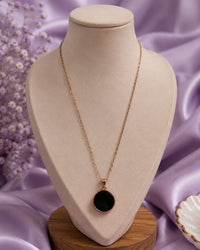 Rose Gold Black Circle Chain Thumbnail 1