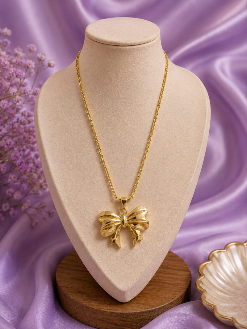 Gold Bow Pendant Chain