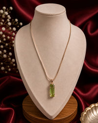 Green & Wine Color Gem Pendant Chain Thumbnail 1