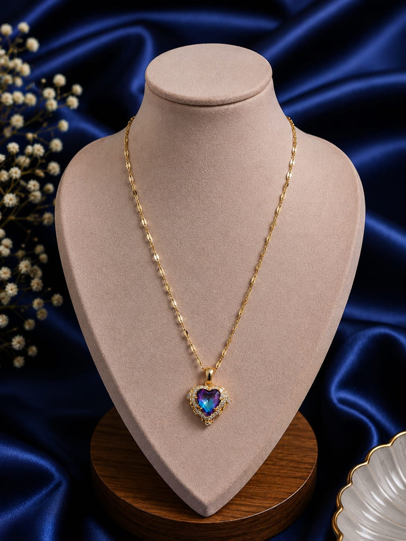 Divine Rainbow Heart Twisted Chain