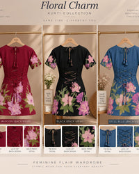 Floral Printed Lace-Up Waist Top Thumbnail 2