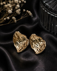 Gold Textured Petal Studs Thumbnail 2