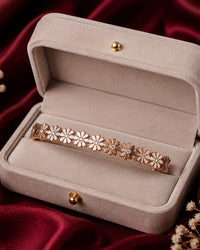Rose Gold Flower Bangle Braclete Thumbnail 2