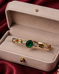 "Shadow Green Stone & Diamond Cuff Bangle Braclete" Thumbnail 2