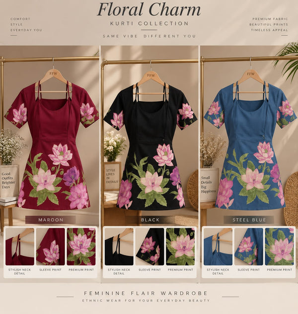 Floral Printed Lace-Up Waist Top