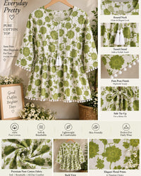 Floral Cotton Peplum Top Thumbnail 6