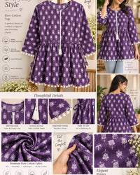 Floral Cotton Peplum Top Thumbnail 4