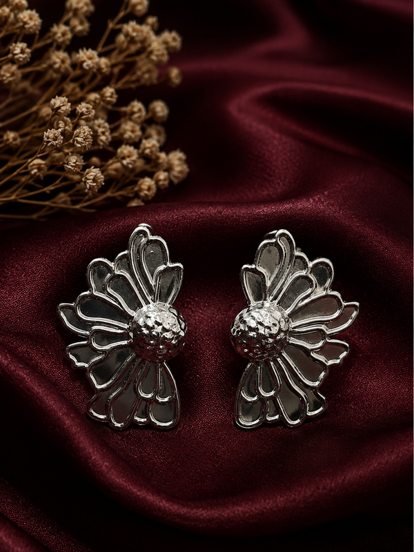 Double daisy floral stud earrings