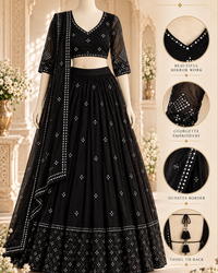 NOIR-Black Mirror Lehenga Set Thumbnail 2
